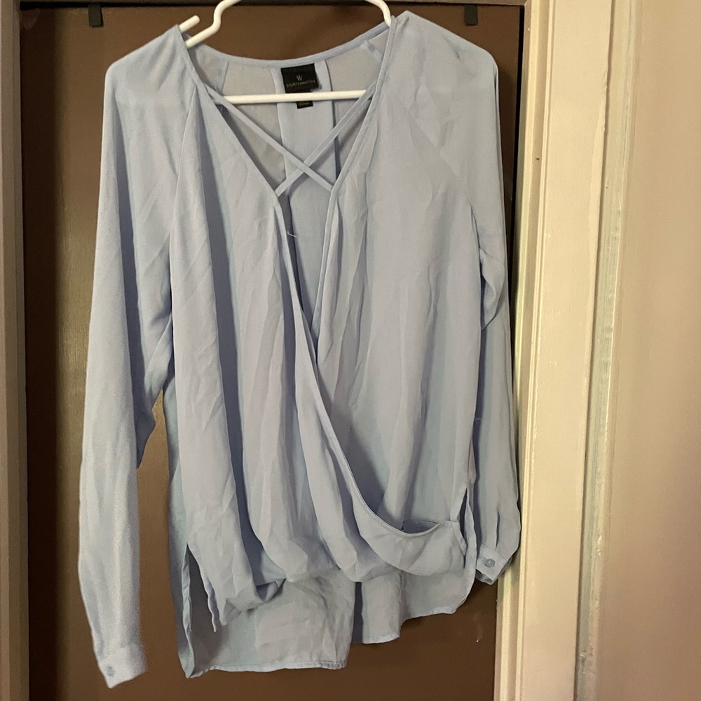 Blush blue blouse